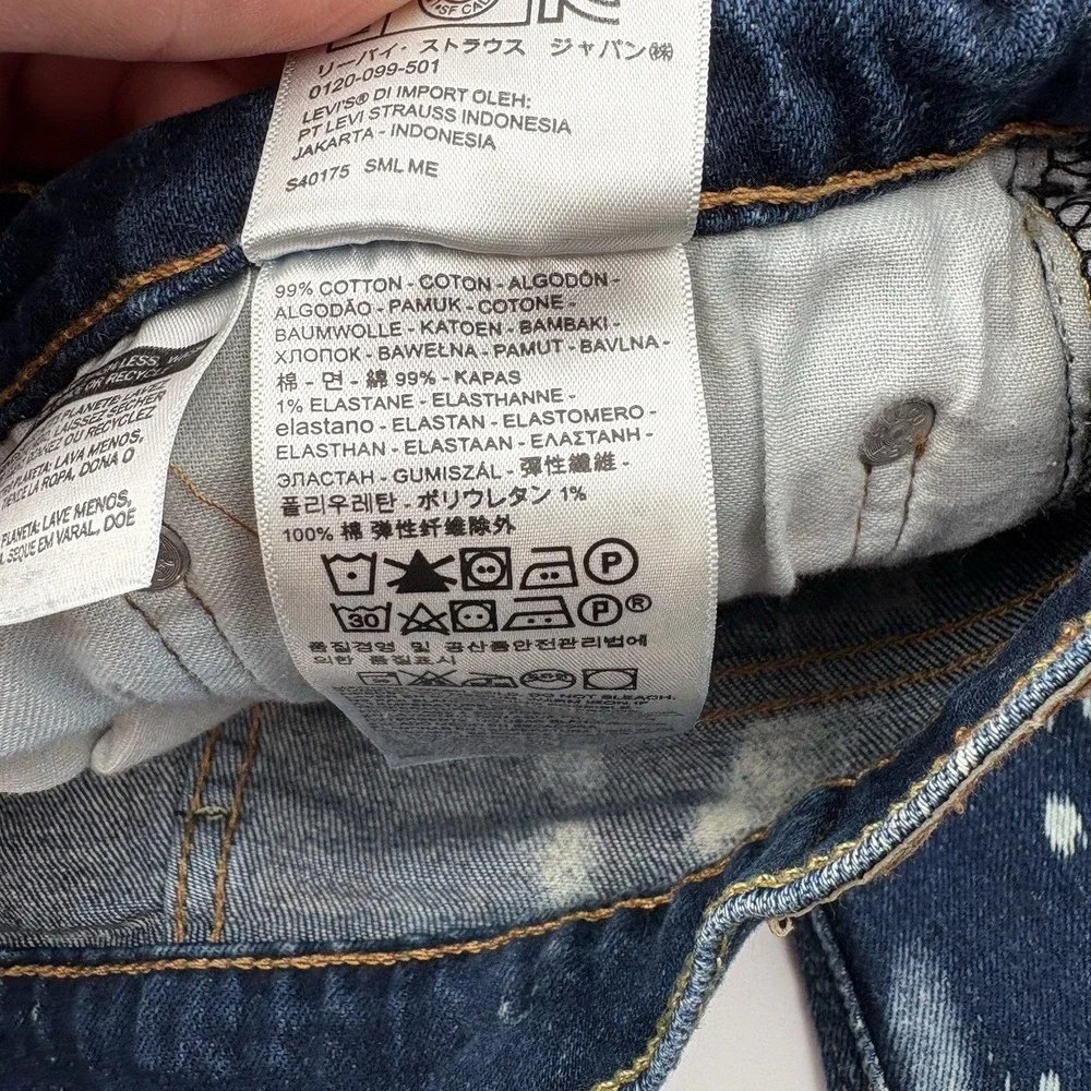 Levi's 541 Athletic Taper Jeans Mens 34x34 Blue Denim Custom Bleach Splash Dye